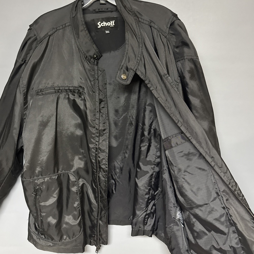 Schott NYC Nylon Cafe Race Jacket - Men's 3XL - Rain Windbreaker - Picture 7 of 12